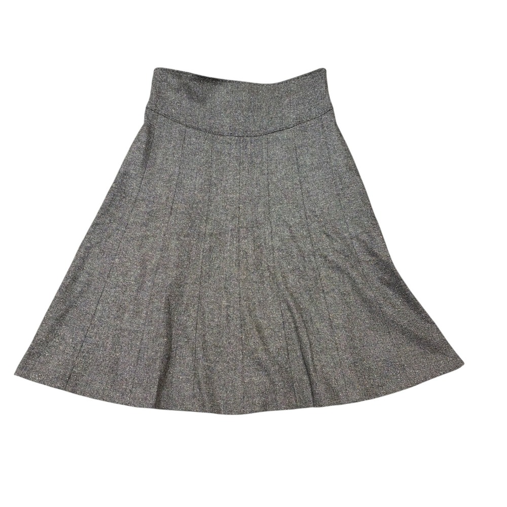 Rebecca Taylor Wool Blend Herringbone A-Line Skirt - Size 8 Career Casual